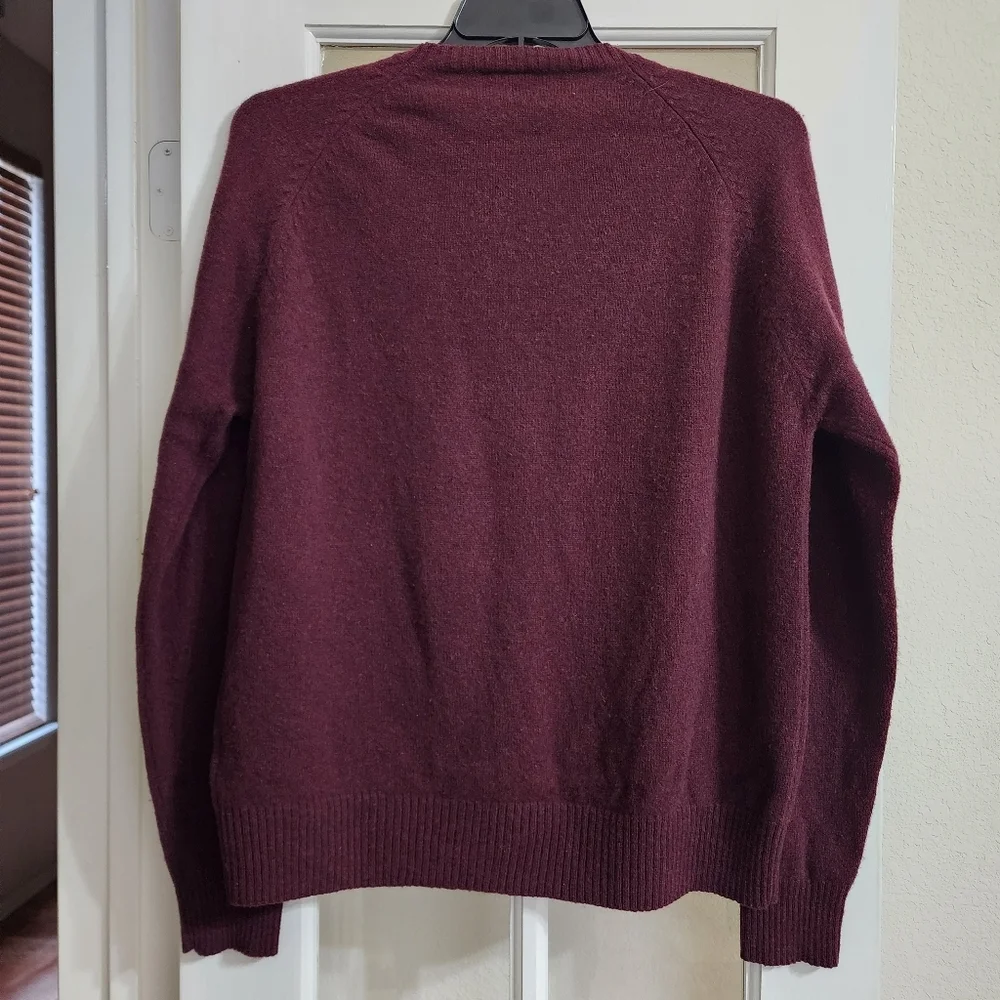 J.Crew Premium 100% Lambswool Burgundy Crewneck Sweater XL